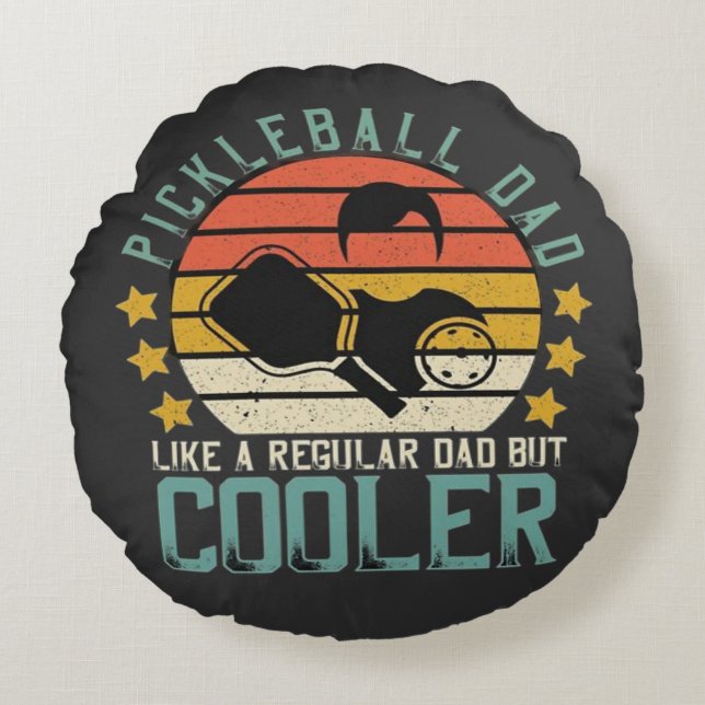Coussins Ronds Papa de pickleball comme un papa normal mais plus  (Devant)