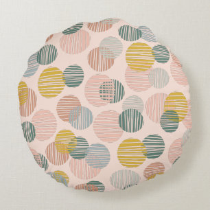 Coussins Ronds Papier d'emballage motif à points tendance