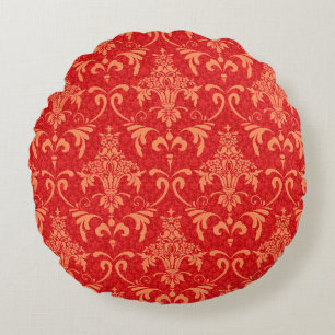 Coussins Ronds papier peint classique avec ornement victorien, ro
