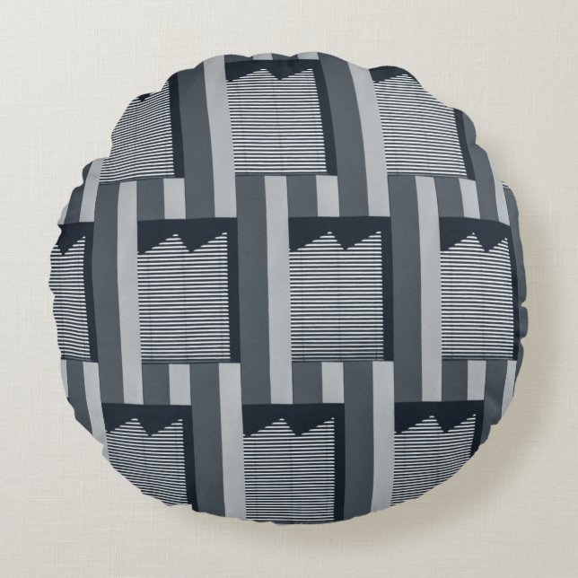 Coussins Ronds Papier peint numérique gris (Devant)