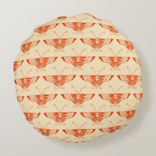 Coussins Ronds Papillon déco stylisé - mandarin orange