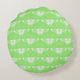Coussins Ronds Papillon déco stylisé - vert citron