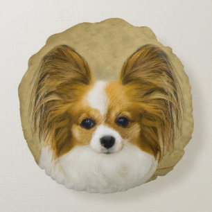Coussins Ronds Papillon (Hound Tri) Peinture - Art Chien original