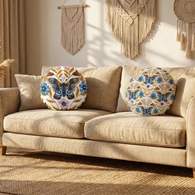 Coussins Ronds Papillon Kaleidoscope (Créateur téléchargé)
