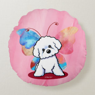 Coussins Ronds Papillon KiniArt Bichon