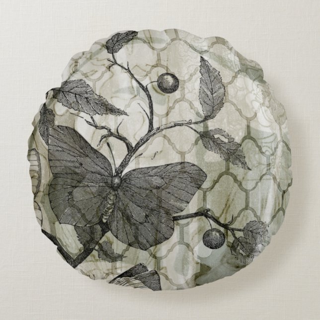 Coussins Ronds Papillons d'arabesque I (Devant)