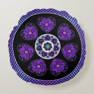 Coussins Ronds Parapluie violet & coeurs .7