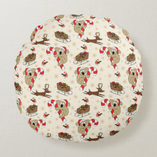 Coussins Ronds Paresse mignonne de Père Noël bonnes fêtes