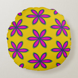 Coussins Ronds Parterre de fleurs violettes