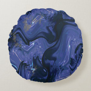 Coussins Ronds Parties scintillant bleue Galaxy Swirl Abstrait Mo