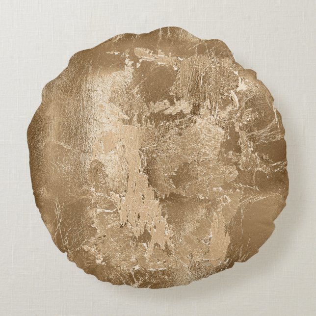 Coussins Ronds Parties scintillant or en bronze chic (Dos)