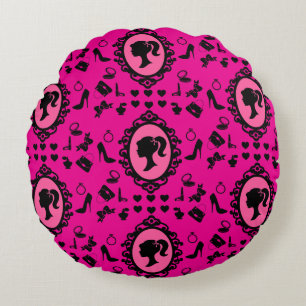 Coussins Ronds Parties scintillant Poupée Anniversaire rose Glam 