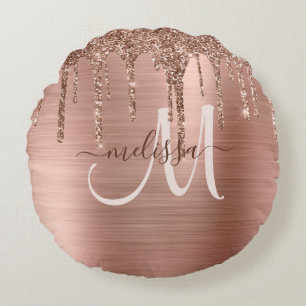 Coussins Ronds Parties scintillant Rose Chic Gold Driving
