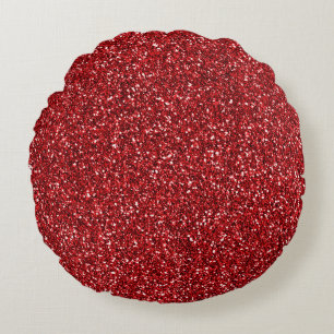 Coussins Ronds Parties scintillant rouge Glitz