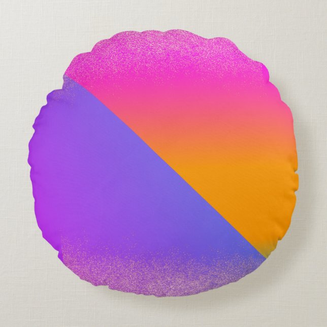 Coussins Ronds Parties scintillant triangle Neon Ombre géométriqu (Devant)