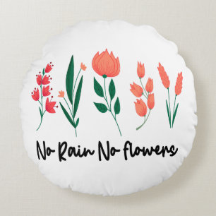 Coussins Ronds Pas de pluie Pas de fleurs Fleur sauvage Floral Pl