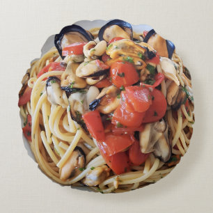Coussins Ronds Pasta Art Jeter Oreiller - Réaliste cuisine italie
