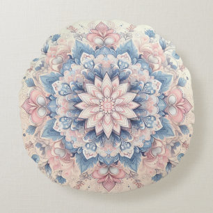 Coussins Ronds Pastel Arabesque Mandala Art