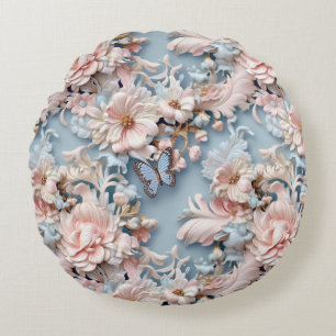 Coussins Ronds Pastel Baroque Floral
