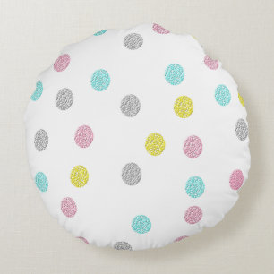Coussins Ronds Pastel Pois