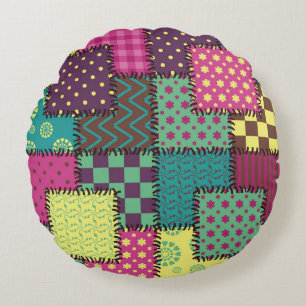 Coussins Ronds Patchwork : Arrière - plan Motif divers