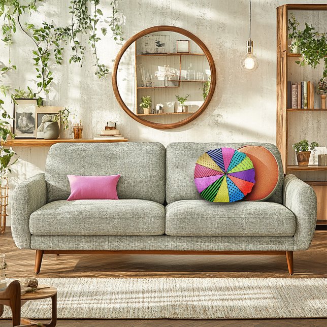 Coussins Ronds Patchwork d'art pop rétro (Créateur téléchargé)