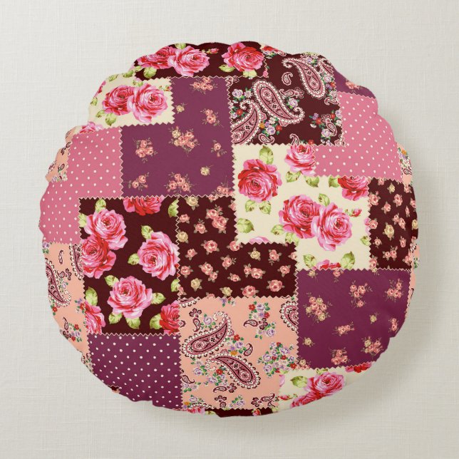 Coussins Ronds Patchwork mignon Motif (Devant)