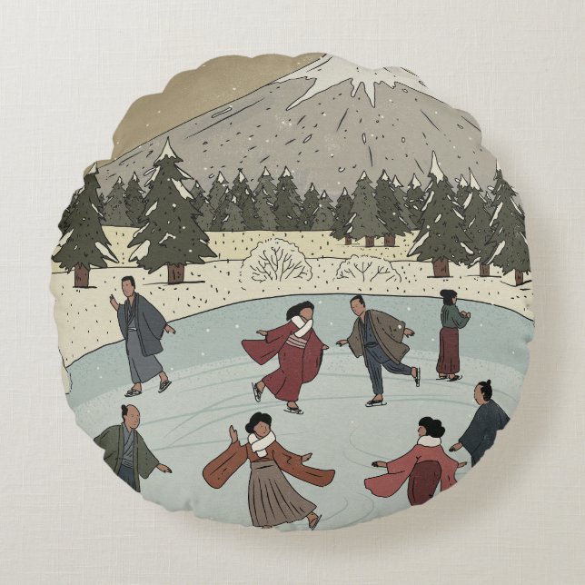 Coussins Ronds Patinage sur glace saisonnier (Devant)