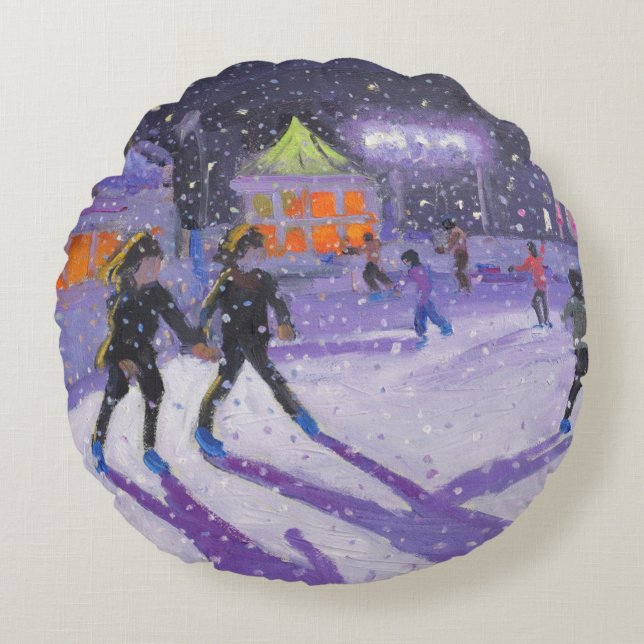 Coussins Ronds Patineurs Derby 2014 de nuit (Devant)