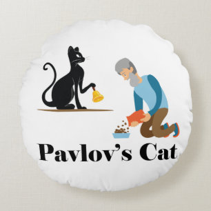 Coussins Ronds Pavlov's Cat Funny Psychology