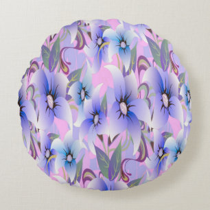 Coussins Ronds Pavots Lilas