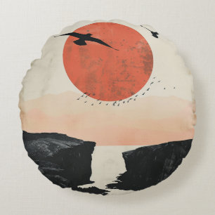 Coussins Ronds Paysage Abstrait de Boho (12)