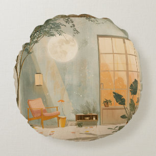 Coussins Ronds Paysage Abstrait de Boho (6)