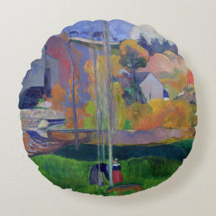 Coussins Ronds Paysage de Paul Gauguin la Bretagne : le moulin