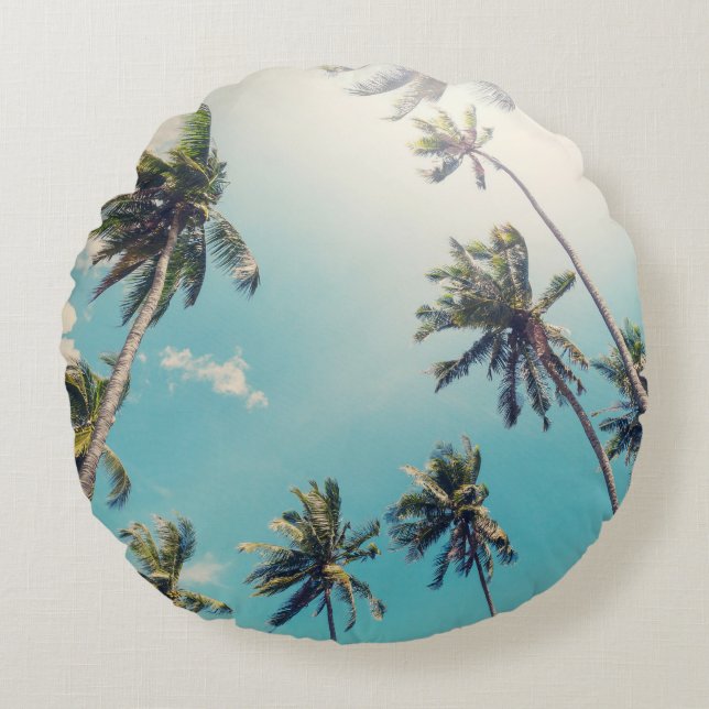 Coussins Ronds Paysage de plage tropicale de Serenity (Devant)