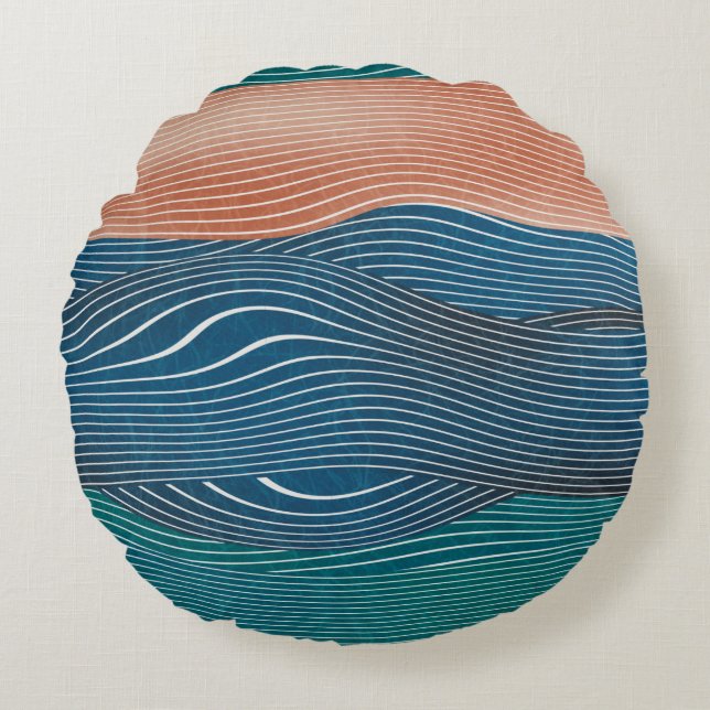 Coussins Ronds Paysage naturel sans la mer motif. Horizonte (Devant)