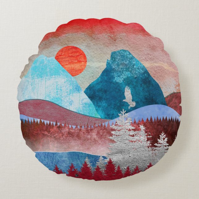 Coussins Ronds Paysage Silver Eagle (Devant)