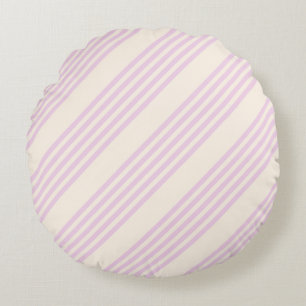 Coussins Ronds Peaches et crème cinq bandes motif