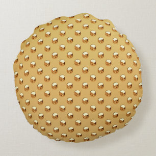 Coussins Ronds PEARLS EN OR PURE Motif + votre texte / photo