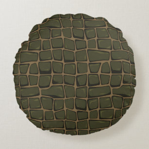 Coussins Ronds Peau de crocodile moderne embouteillée