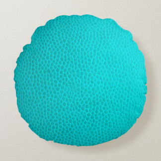 Coussins Ronds peau en cuir turquoise texture peau