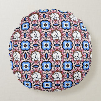 Coussins Ronds Peekaboo Westie Floral