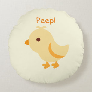 Coussins Ronds Peep Chick Jaune Cute Nursery Garçons Filles