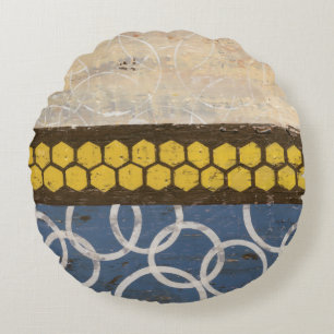 Coussins Ronds Peigne de miel Abstrait I