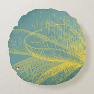 Coussins Ronds Peinture à fleurs dorées moderne 1 par RD