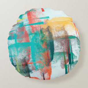 Coussins Ronds Peinture à la brosse. La toile artistique mélange