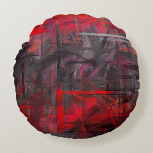 Coussins Ronds Peinture Abstraite   Couleurs dynamiques