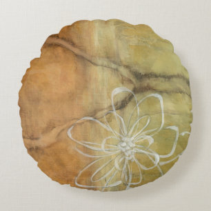 Coussins Ronds Peinture abstraite de silhouette sur l'arrière -