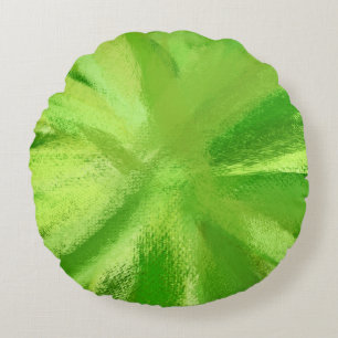 Coussins Ronds Peinture Abstraite Verte Art