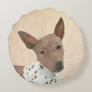 Coussins Ronds Peinture américaine sans poil Terrier - Chien Art